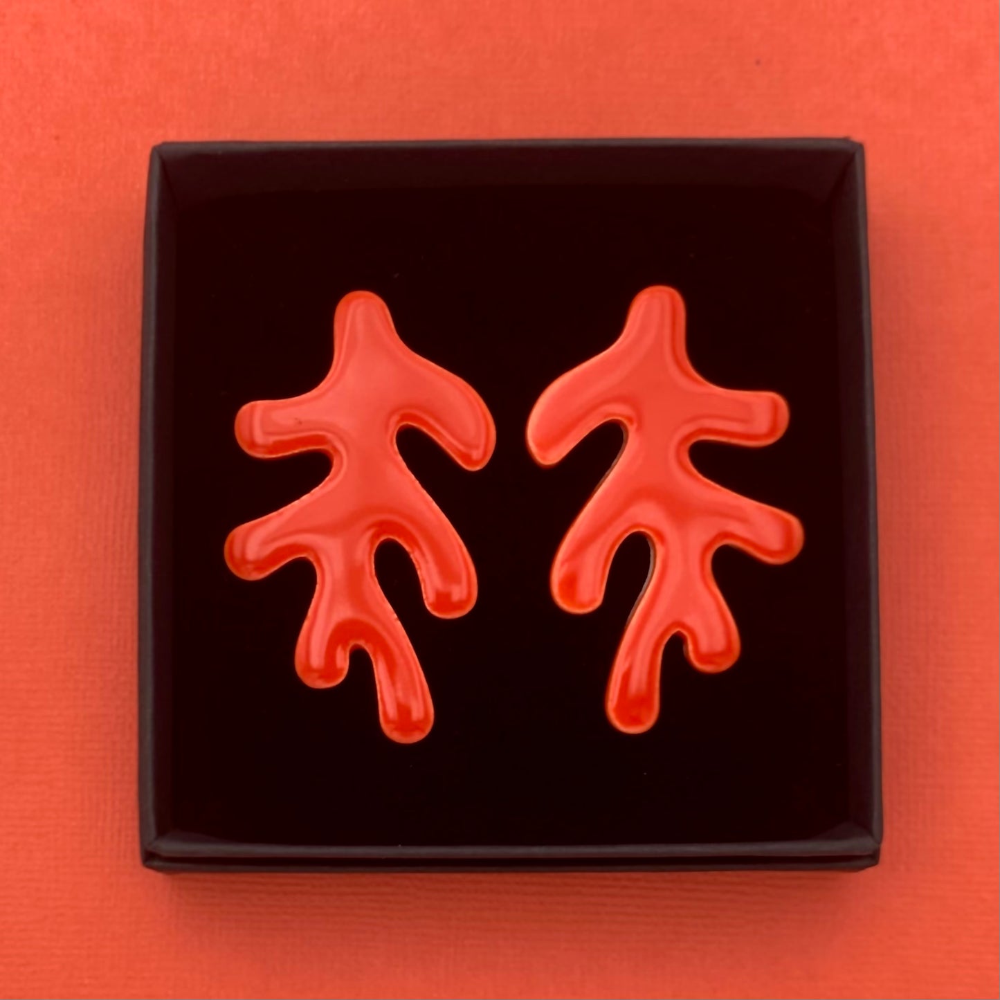 Boucles d'oreilles corail, rouge
