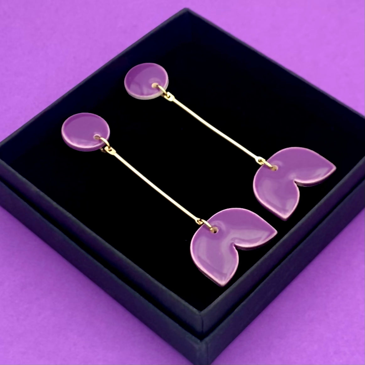 Boucles feuille longues, violet