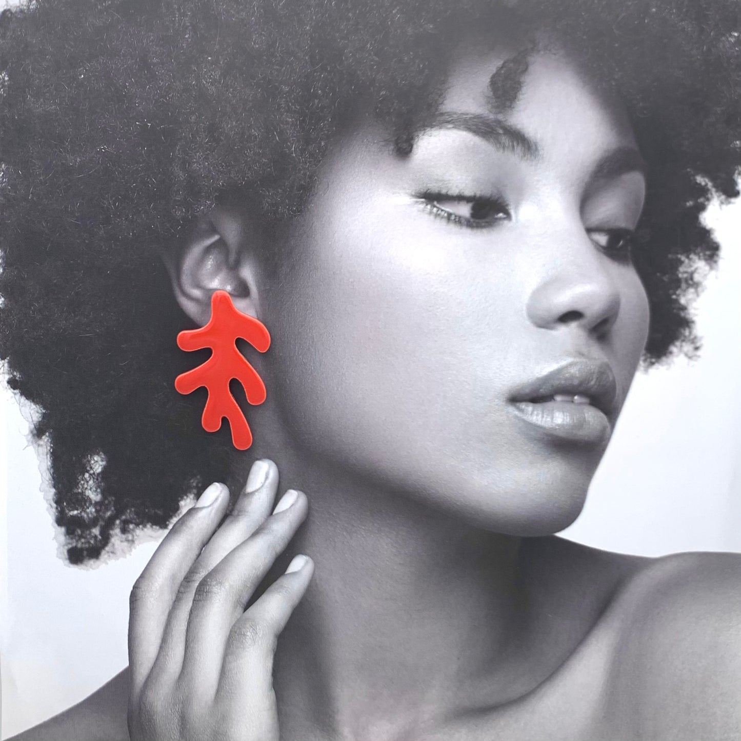 Boucles d'oreilles corail, rouge