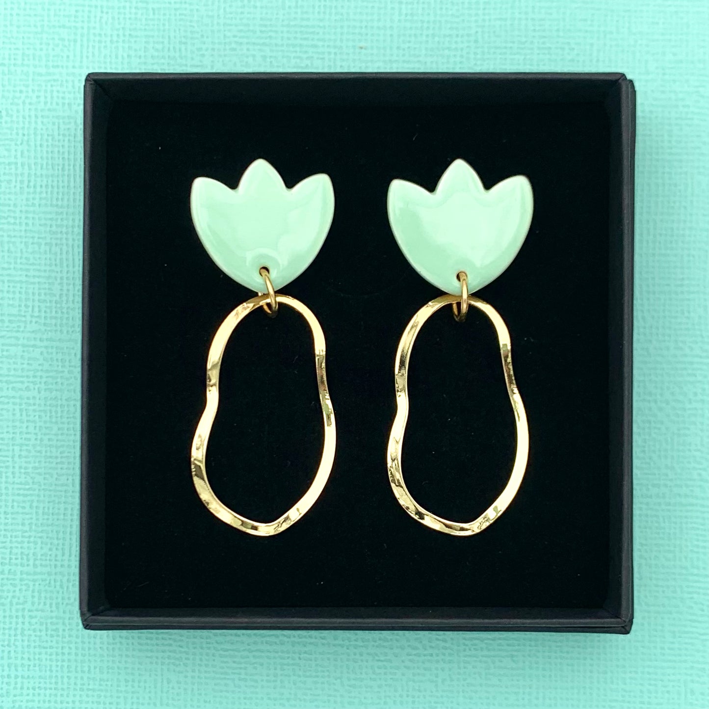 Boucles Flora, menthe pastel