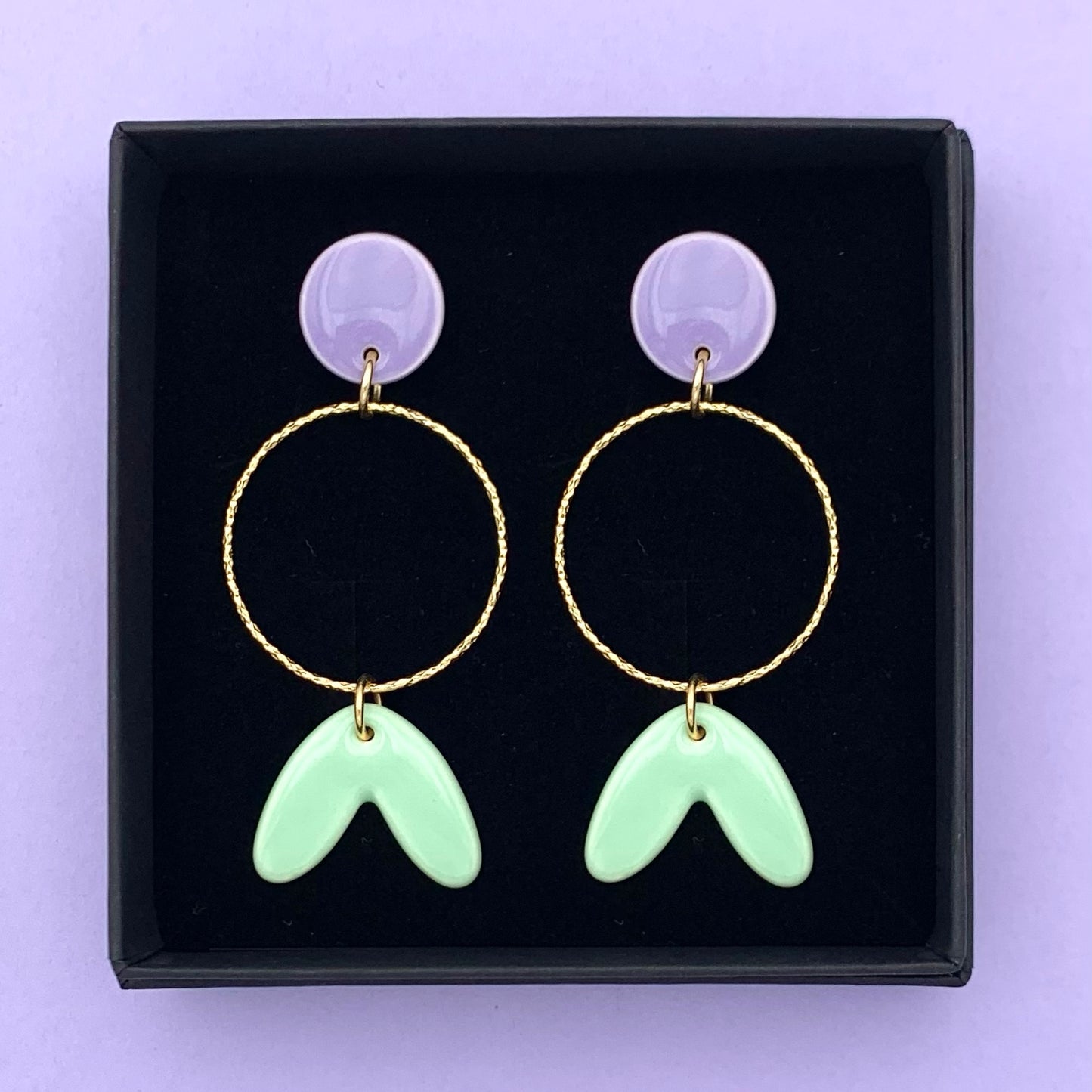 Boucles Plume, lavande et menthe pastel