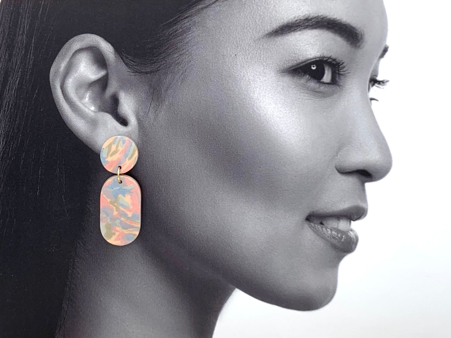 Boucles d'oreilles Nerikomi ovale