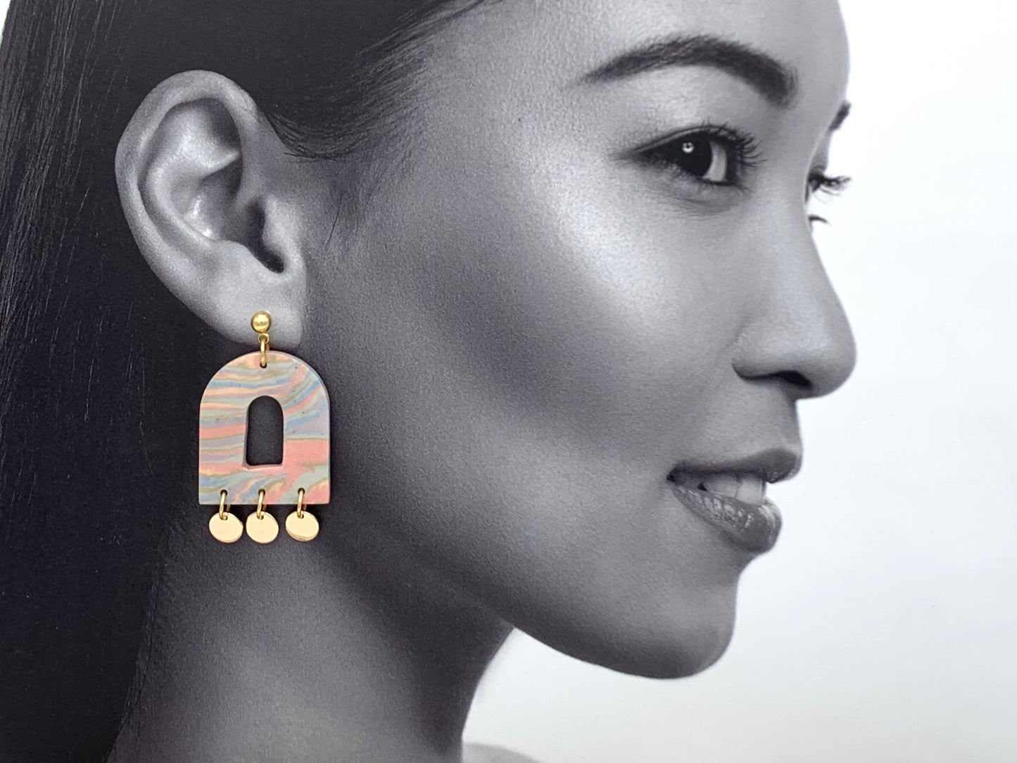 Boucles d'oreilles Nerikomi arche et pastilles