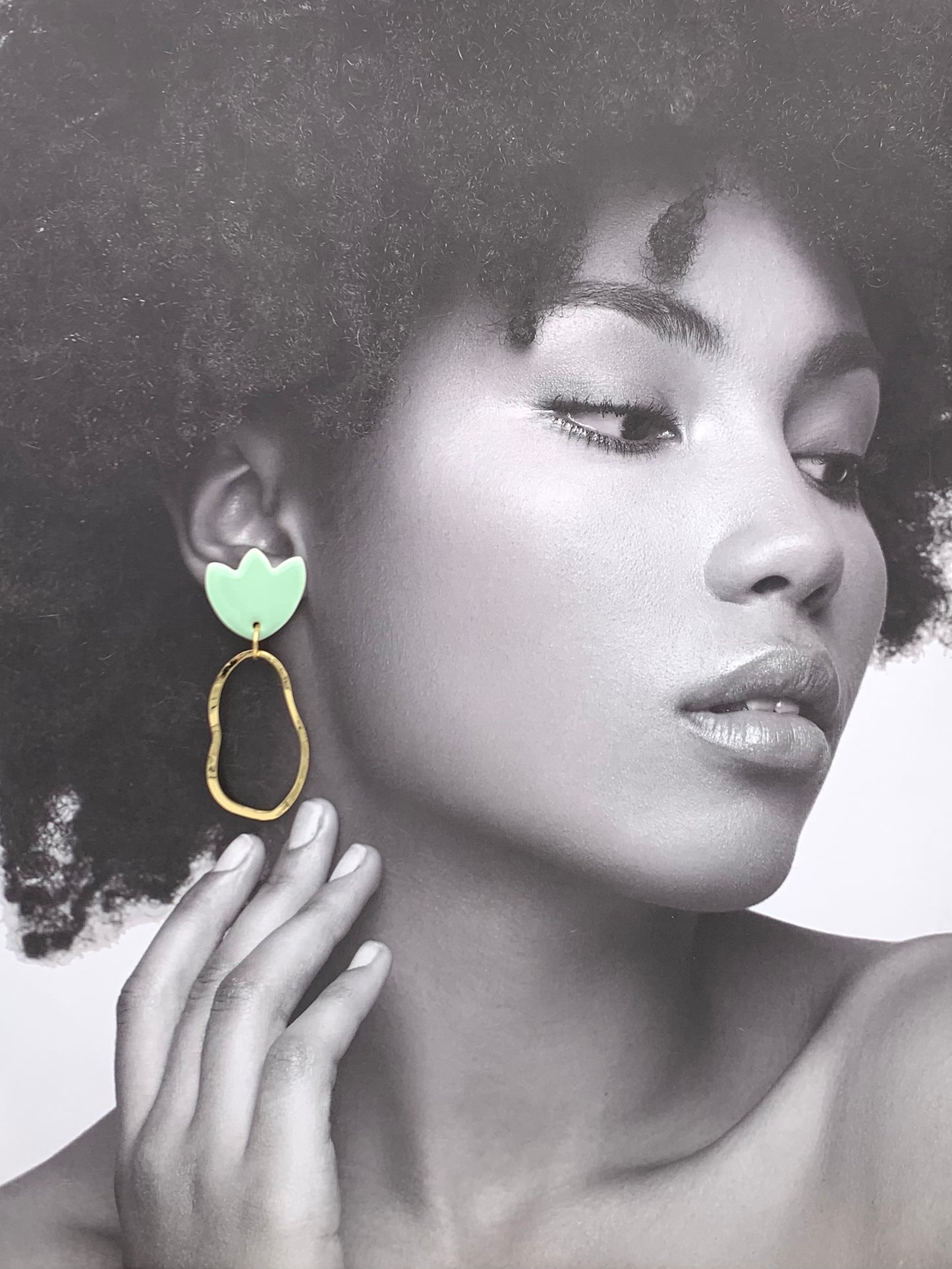 Boucles Flora, menthe pastel