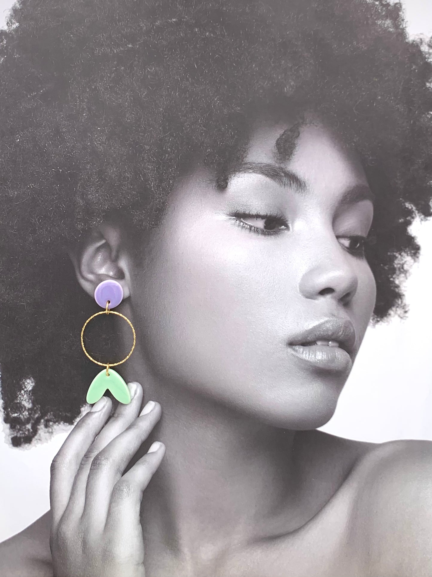Boucles Plume, lavande et menthe pastel