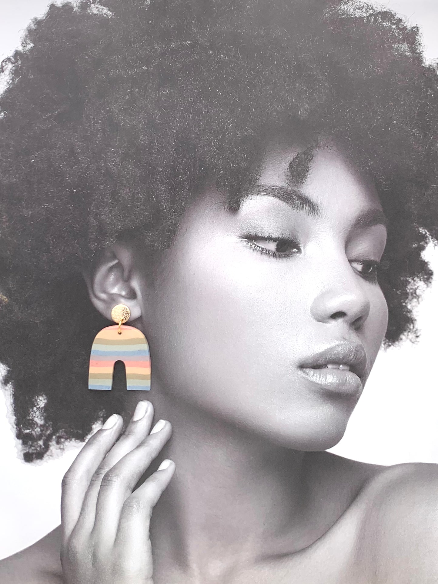 Boucles d'oreilles Nerikomi rayé Pont