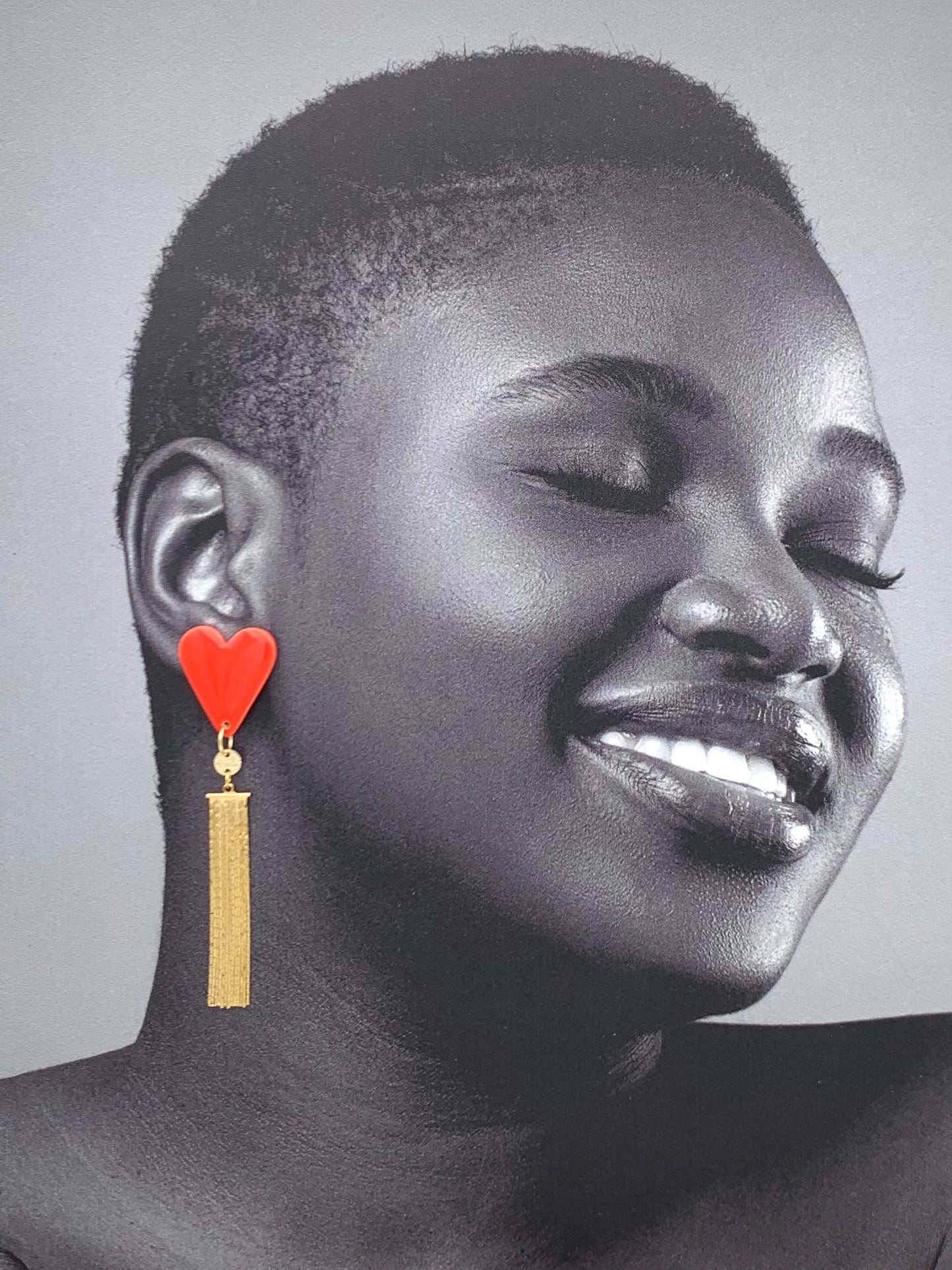 Boucles d'oreilles Carmen, rouge et or