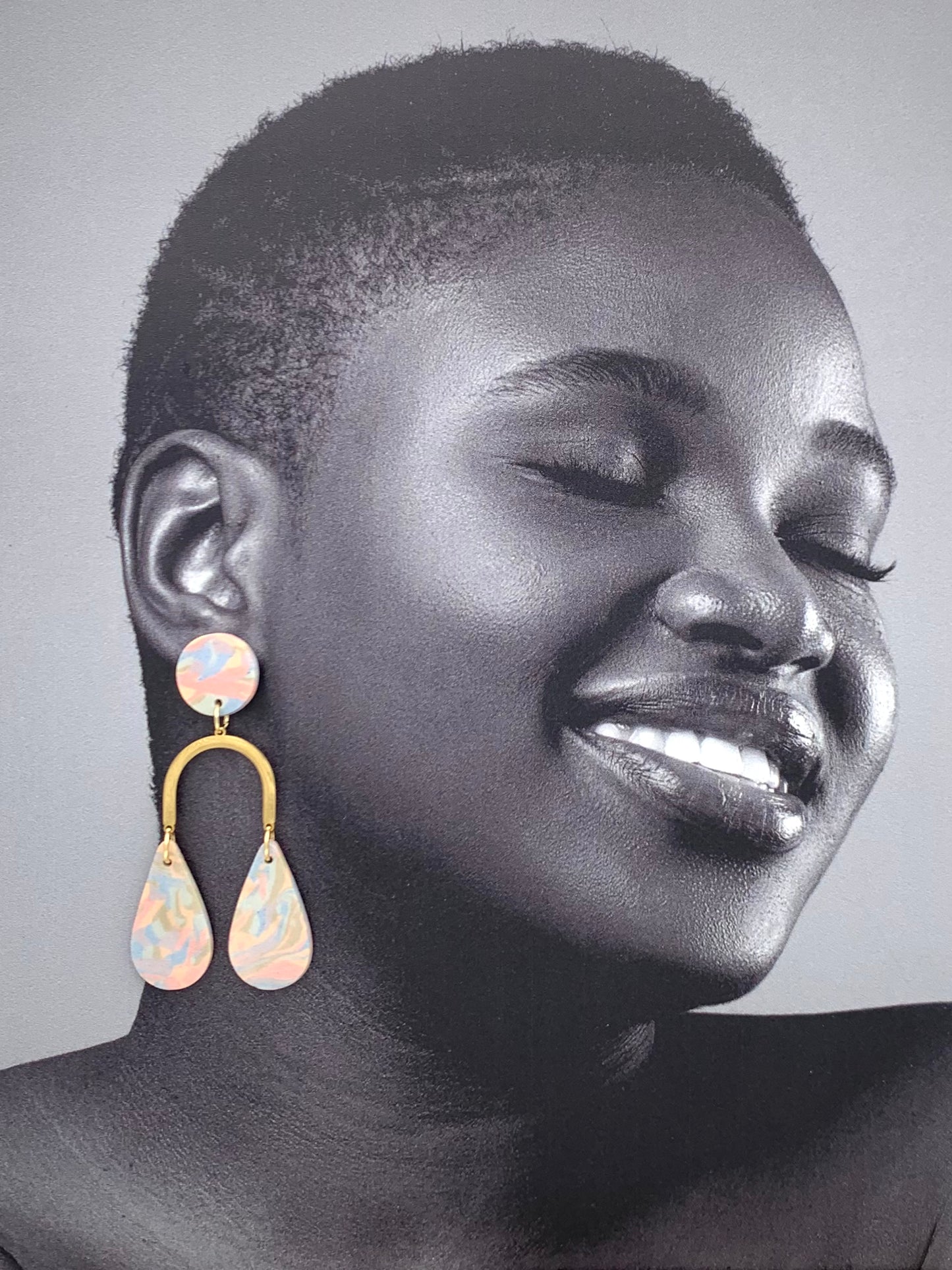 Boucles d'oreilles Nerikomi XL double goutte