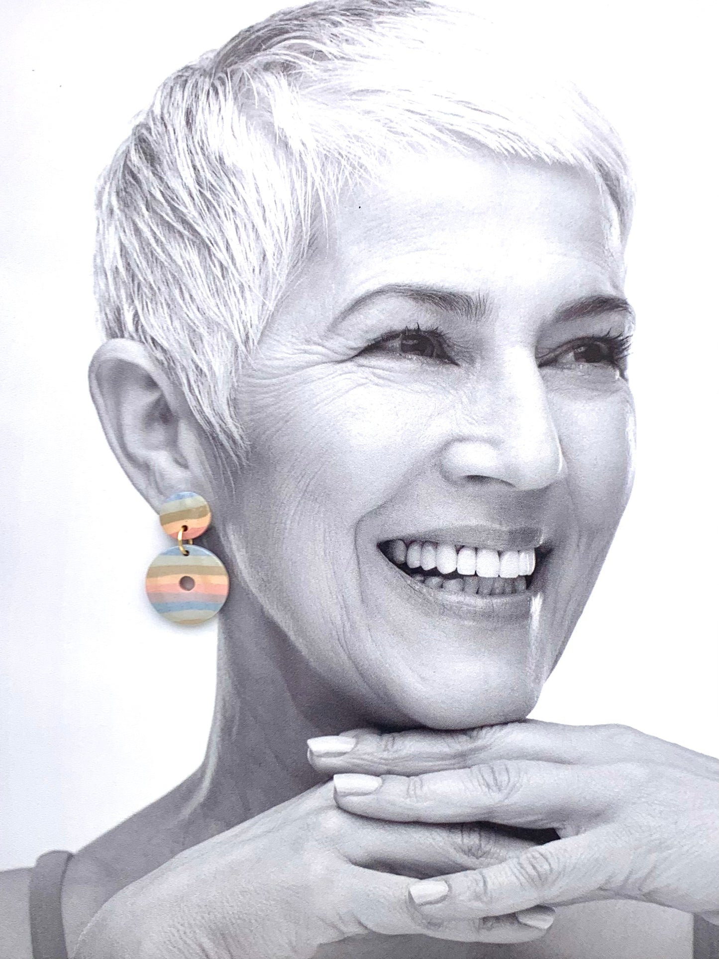 Boucles d'oreilles Nerikomi rayé petit donut