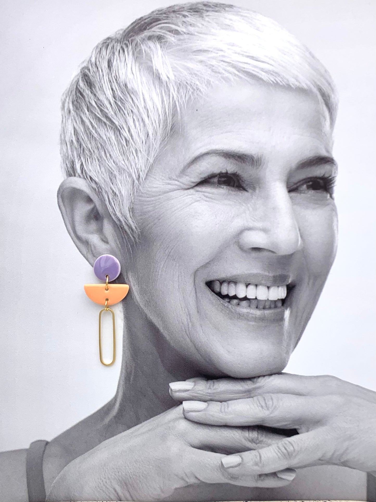 Boucles Trombone, lavande et abricot