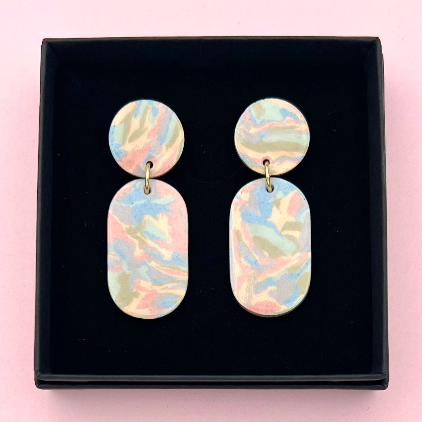 Boucles d'oreilles Nerikomi ovale