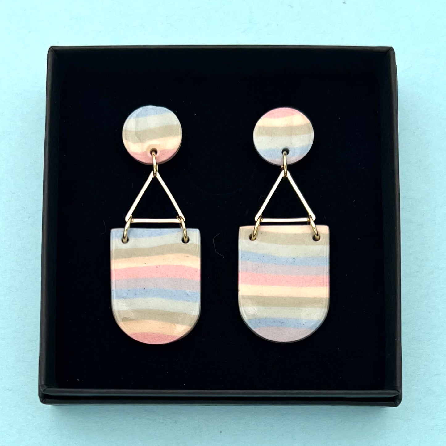 Boucles d'oreilles Nerikomi rayé pendantes