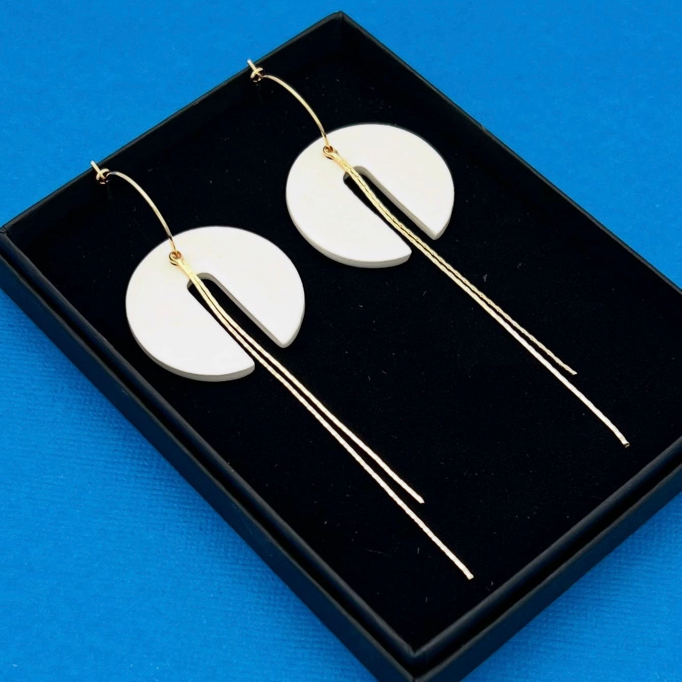 Boucles d'oreilles Luna, blanc