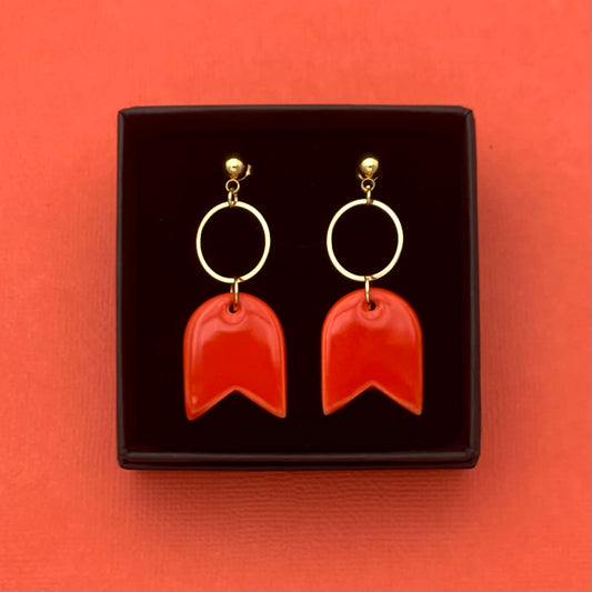 Petites boucles tulipe, rouge