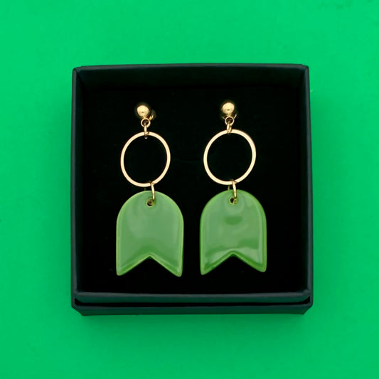 Petites boucles tulipe, vert