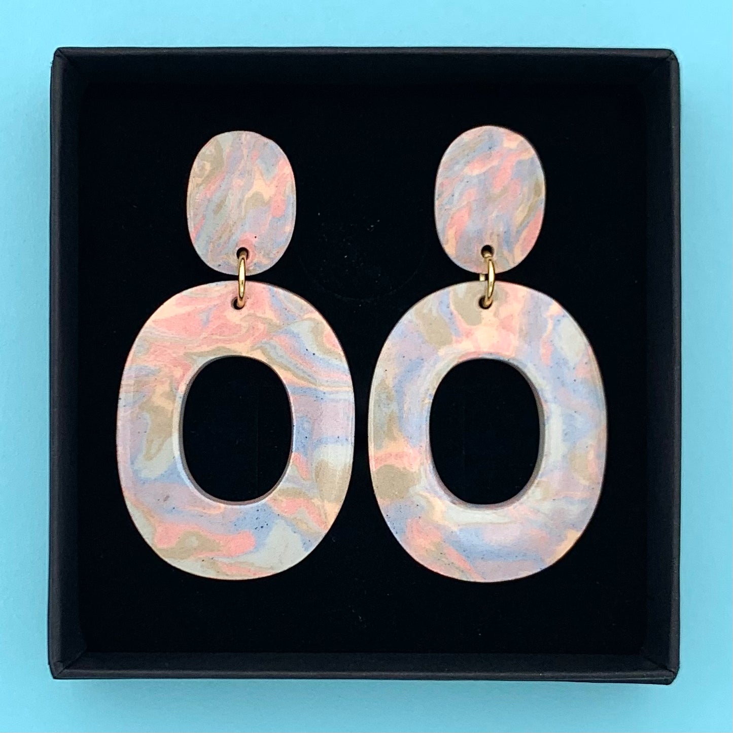 Boucles d'oreilles Nerikomi donut ovale