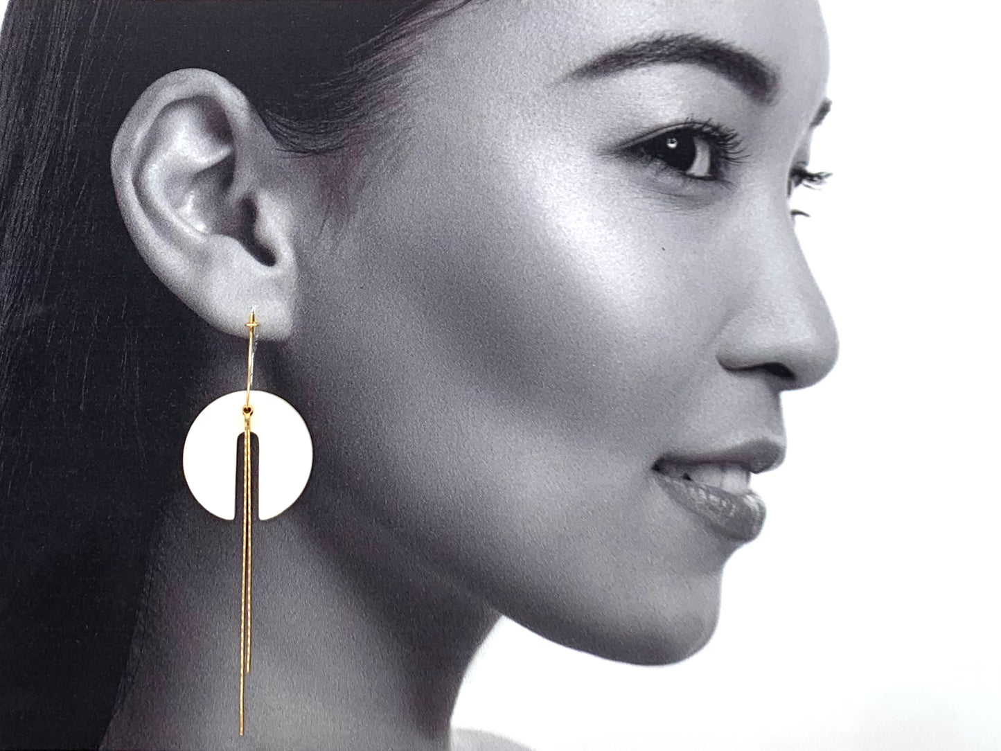 Boucles d'oreilles Luna, blanc