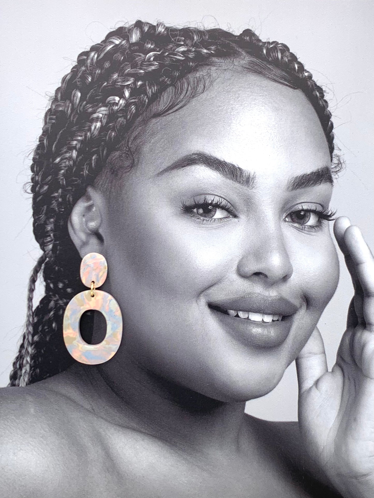 Boucles d'oreilles Nerikomi donut ovale