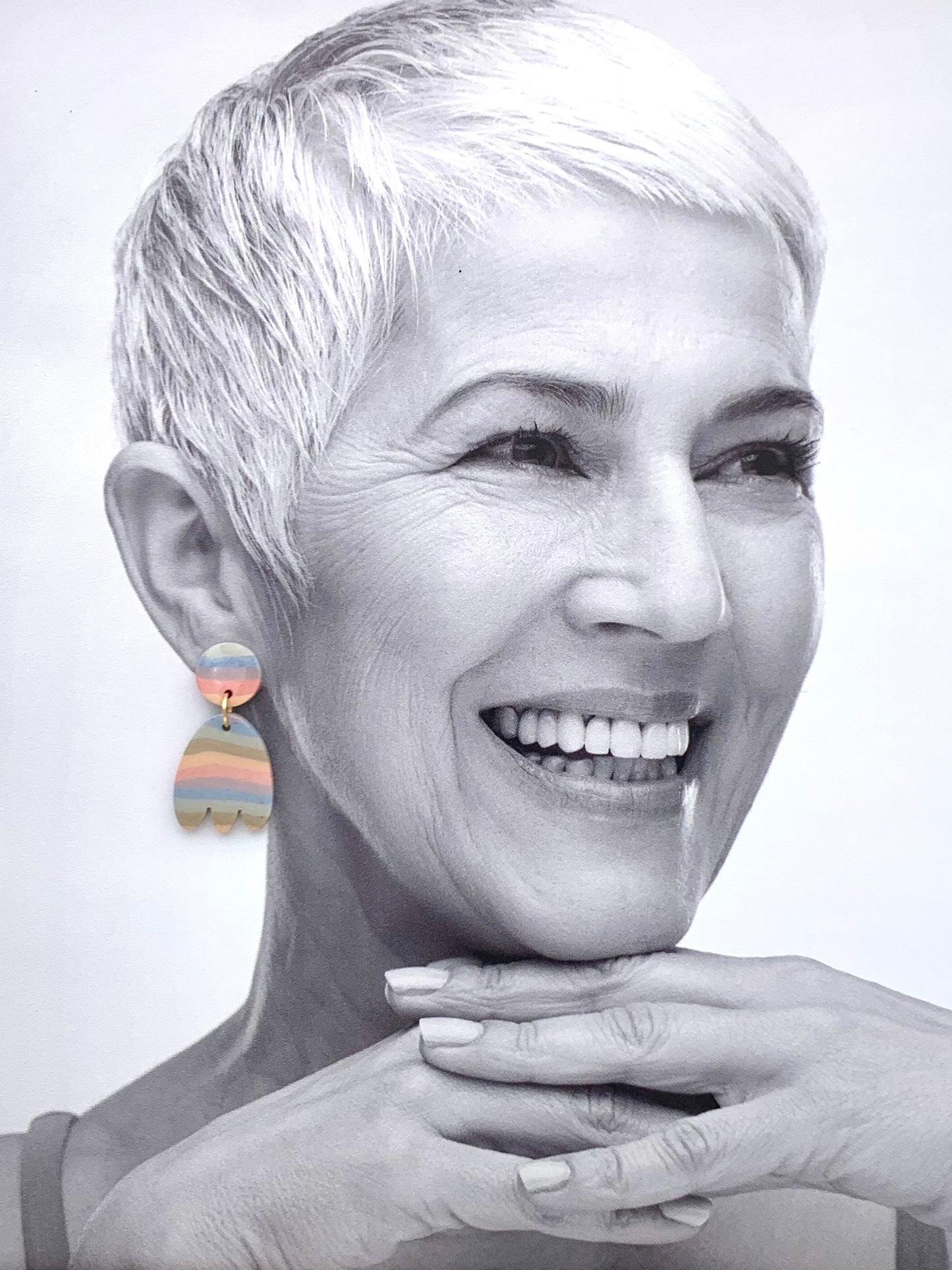 Boucles d'oreilles Nerikomi rayé fleur