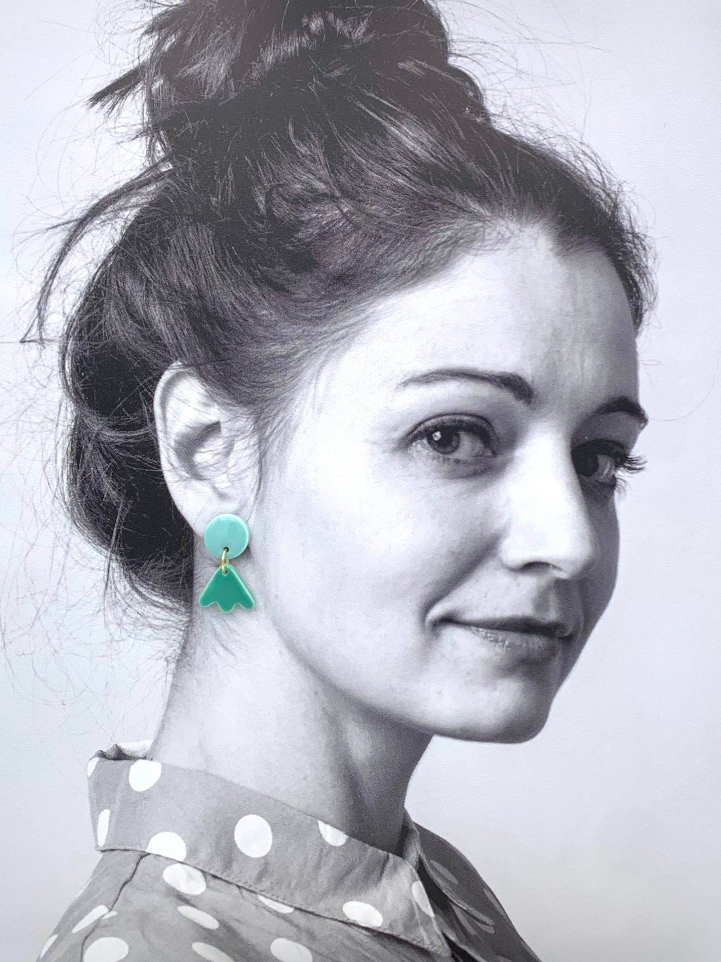 Boucles d'oreilles mini, bleu aqua et menthe