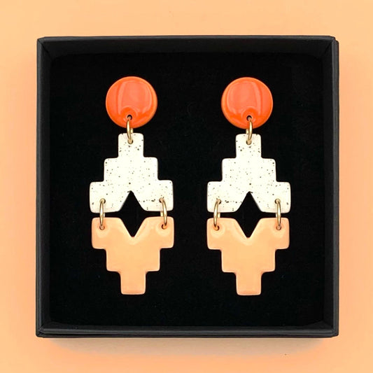Boucles Lego, orange et abricot