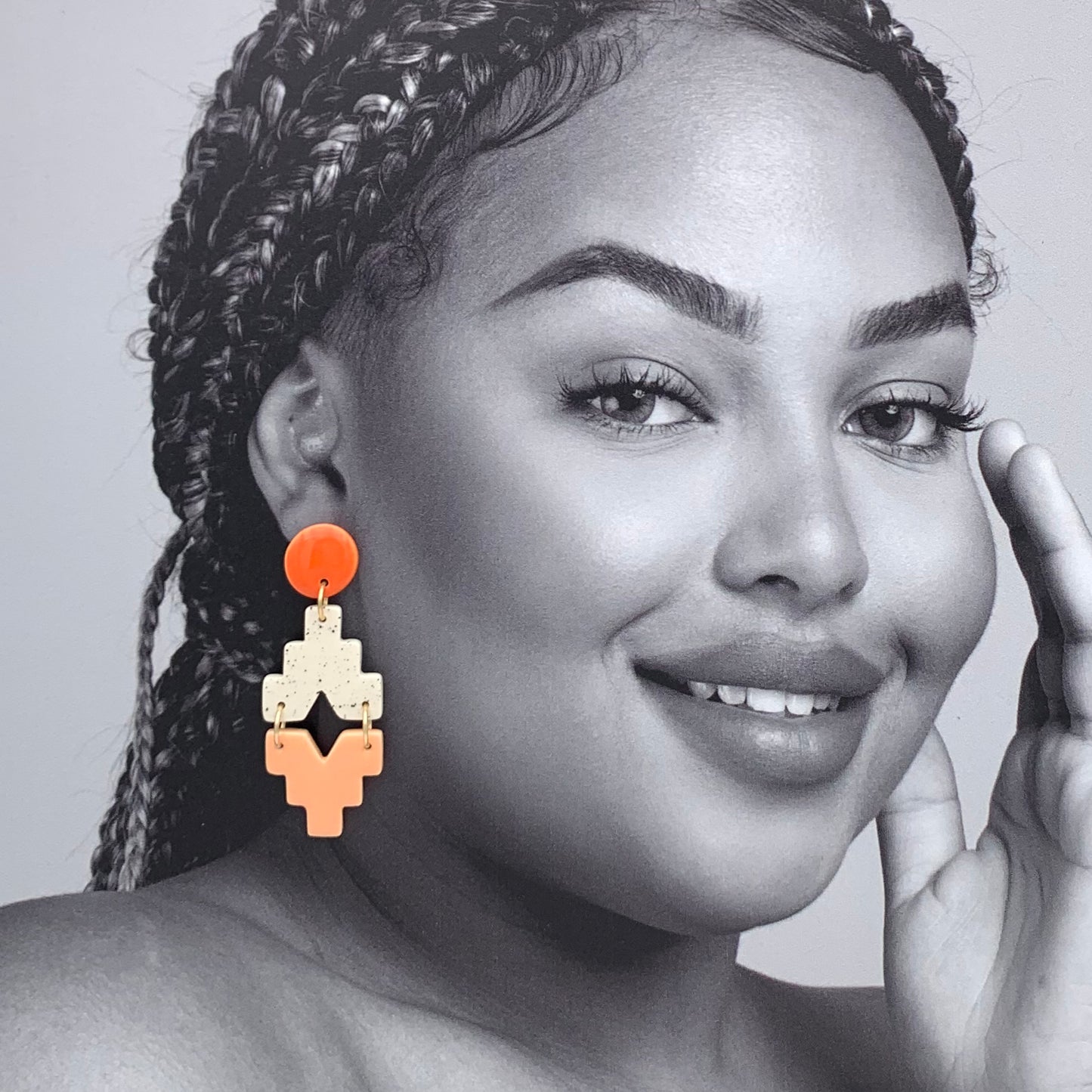Boucles Lego, orange et abricot