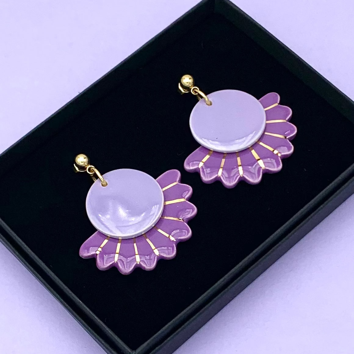 Boucles Sunflower, lavande, violet et or