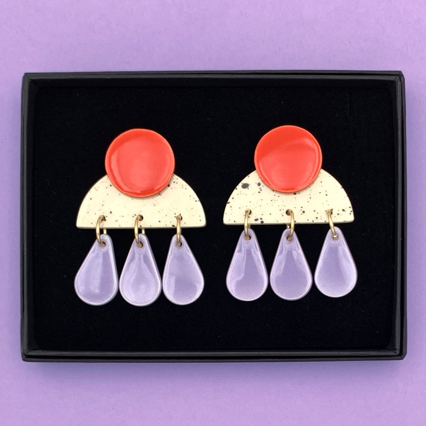 Boucles Pic Ploc, rouge et lavande