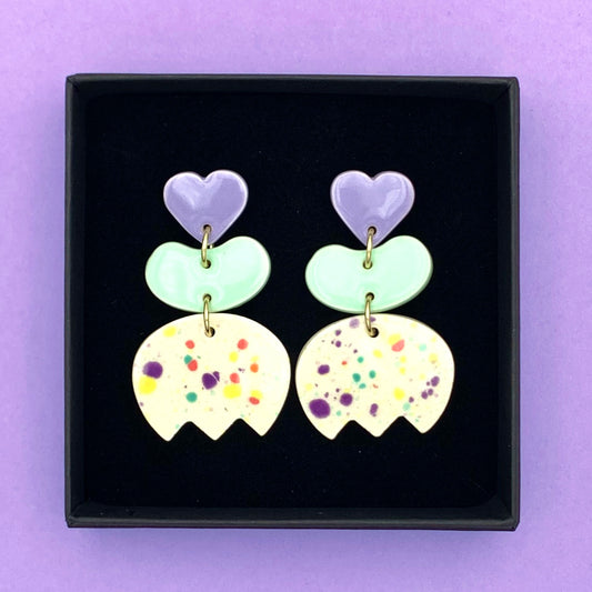 Boucles Bisou, lavande et menthe pastel
