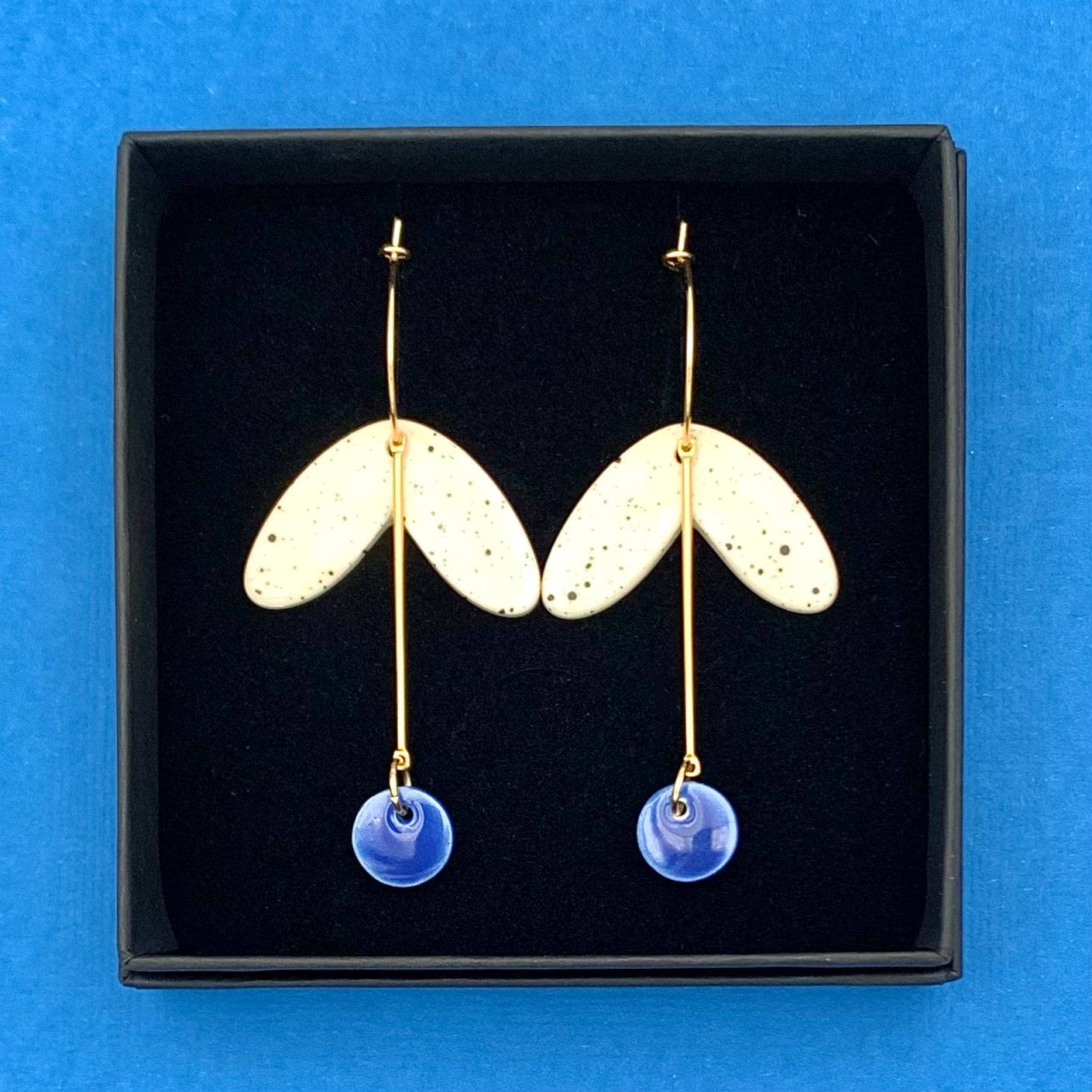 Boucles Pistil, bleu cobalt