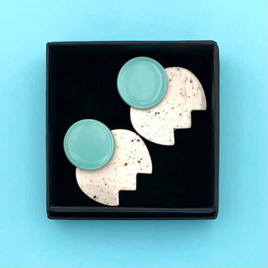 Boucles Bonbon moucheté, turquoise
