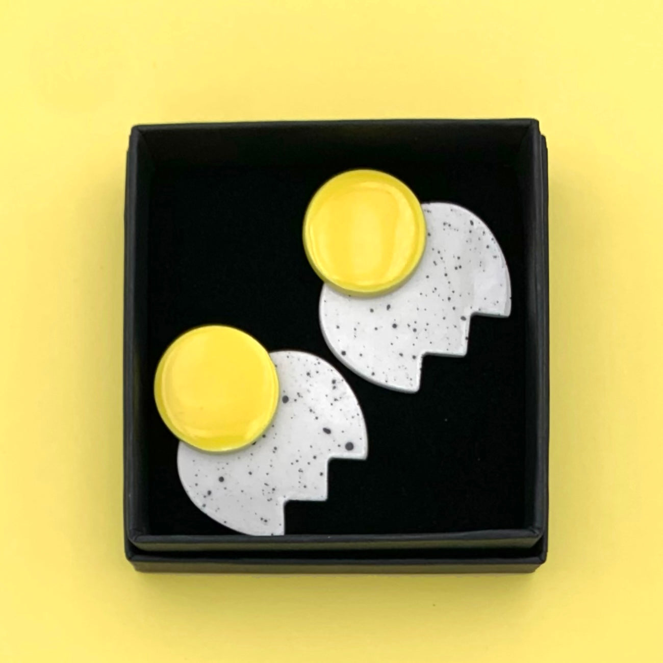 Boucles Bonbon moucheté, jaune citron