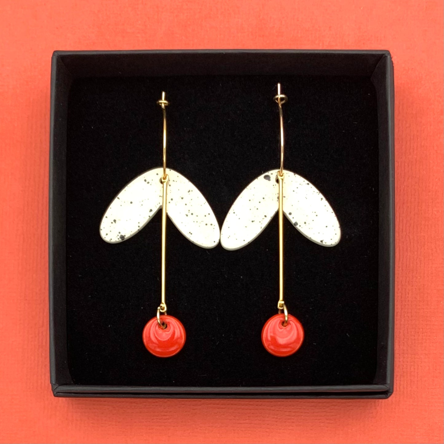 Boucles Pistil, rouge