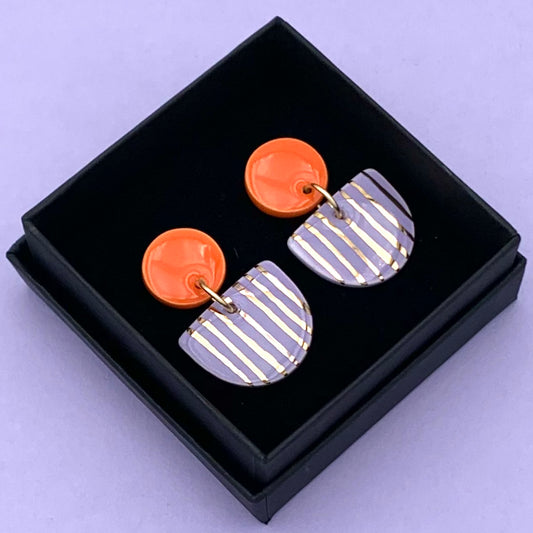 Boucles Praline, orange et lavande