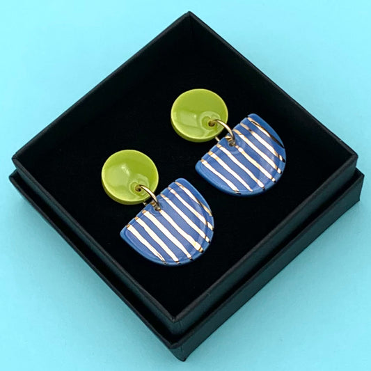 Boucles Praline, vert pistache et bleu azur
