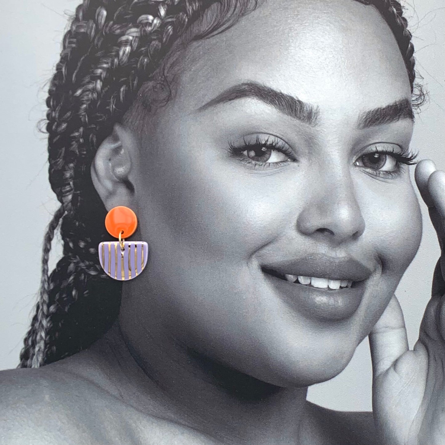 Boucles Praline, orange et lavande