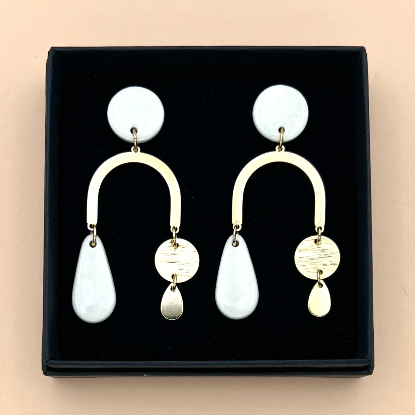 Boucles Pont à sequins, blanc