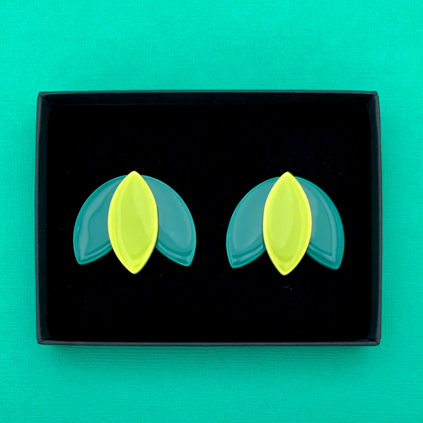 Boucles d'oreilles Perroquet, bleu-vert et vert pomme