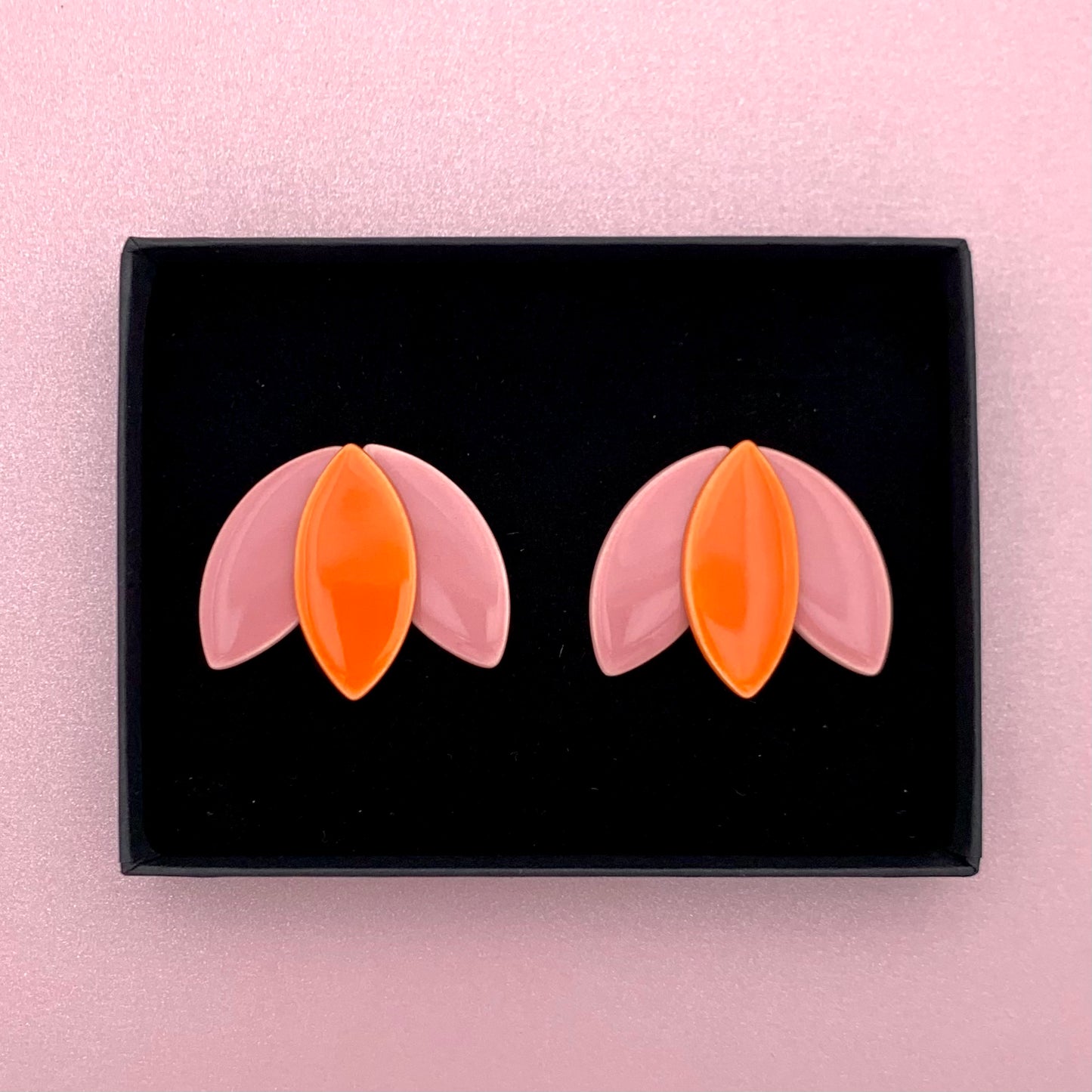 Boucles d'oreilles Perroquet, rose et orange
