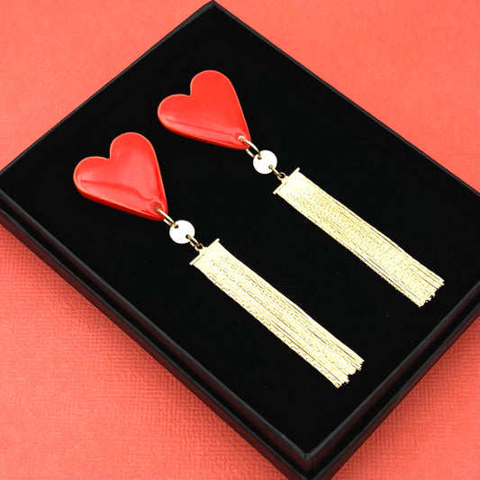 Boucles d'oreilles Carmen, rouge et or