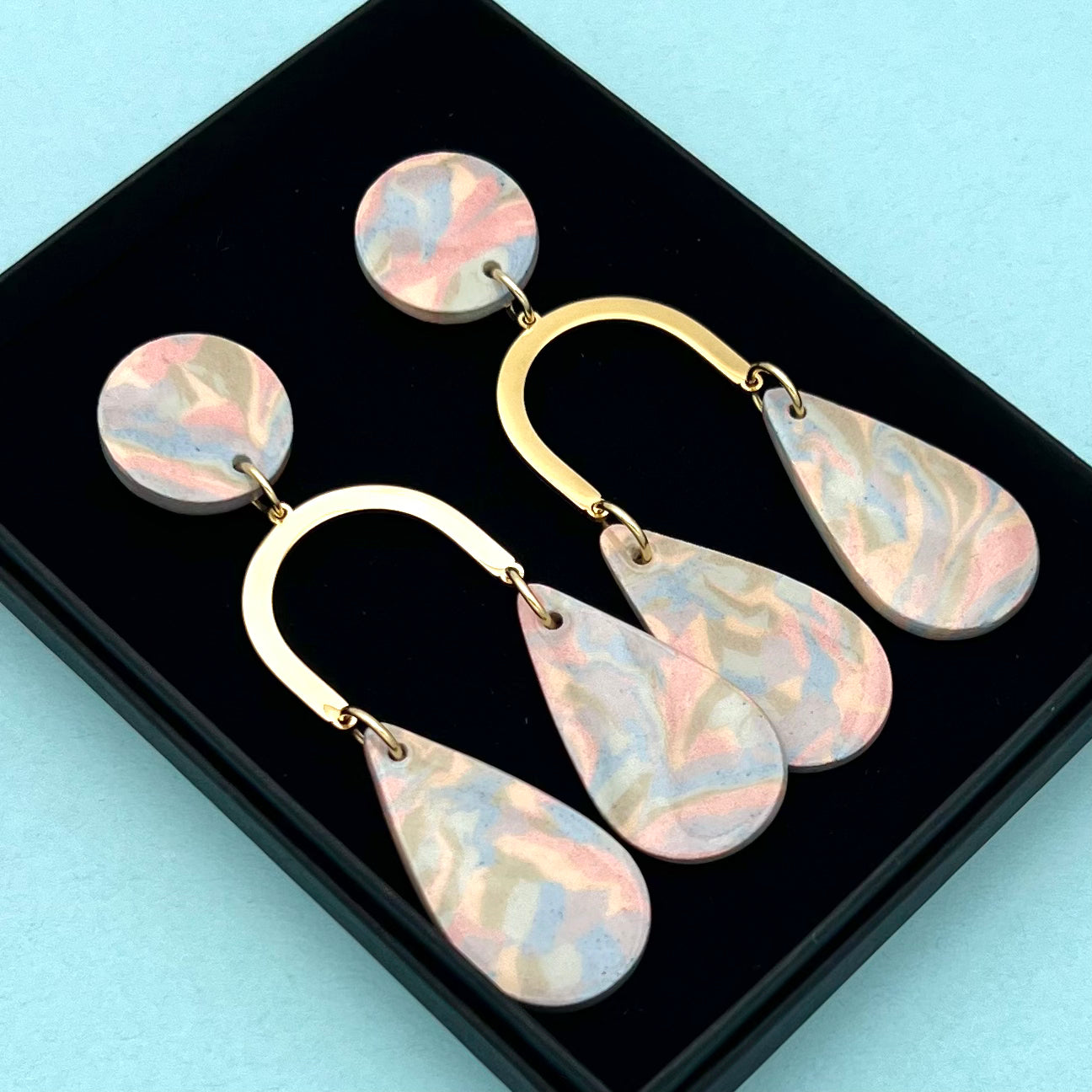Boucles d'oreilles Nerikomi XL double goutte