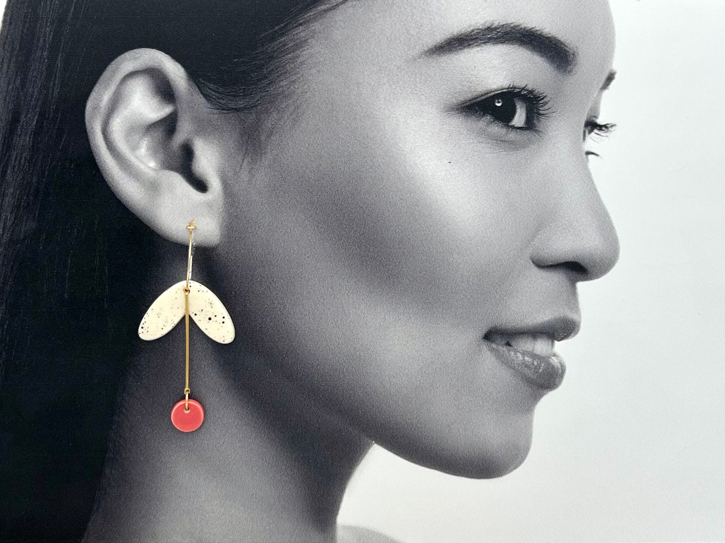 Boucles Pistil, rose corail