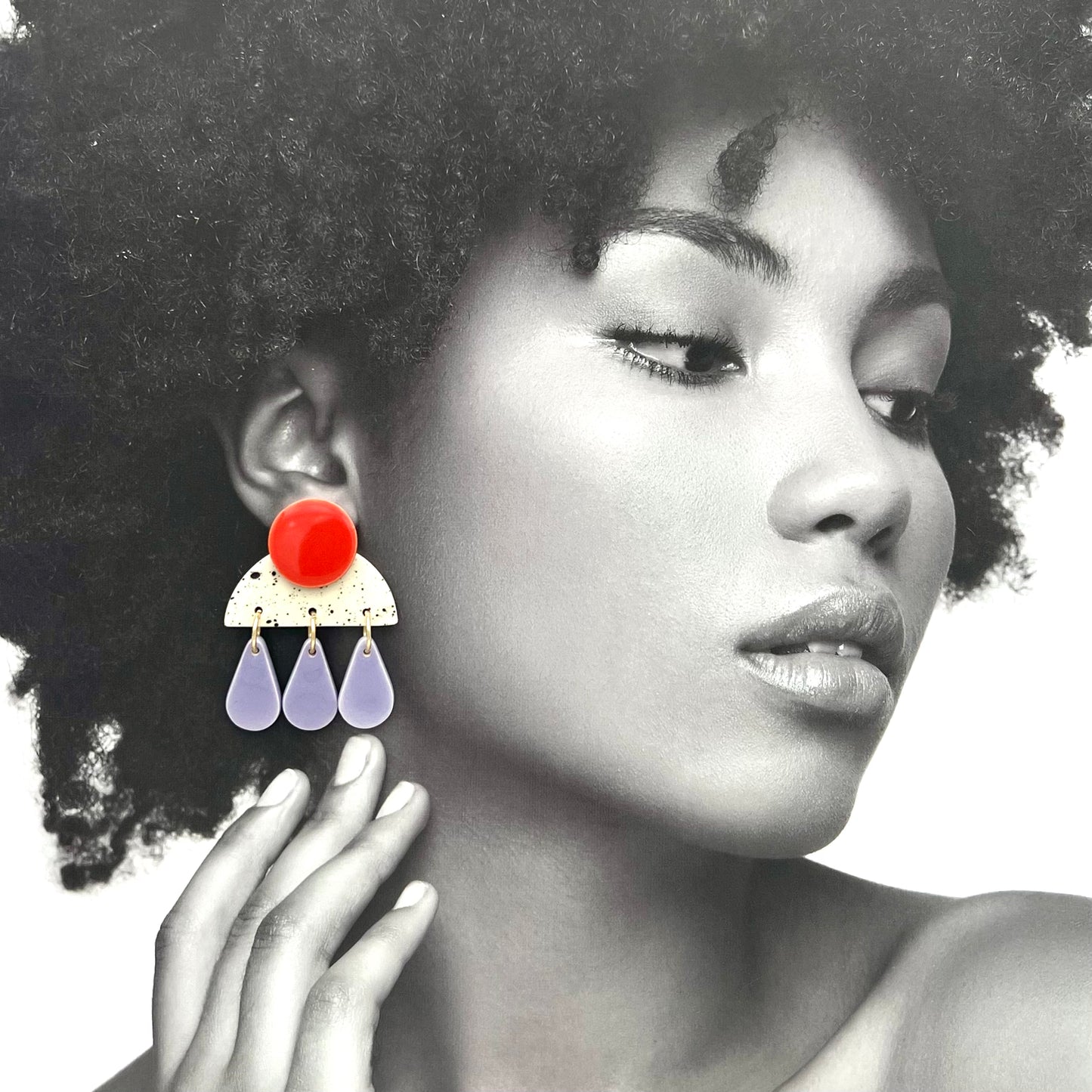 Boucles Pic Ploc, rouge et lavande