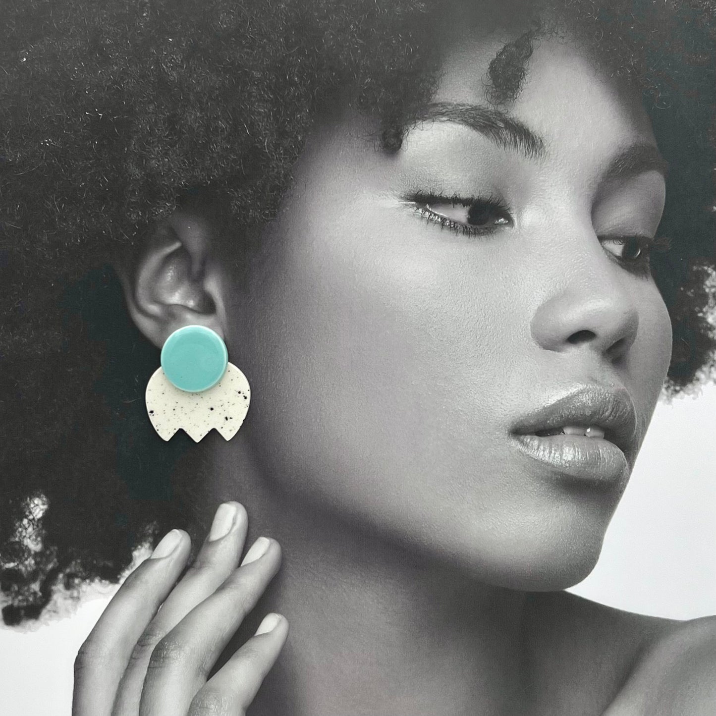 Boucles Bonbon moucheté, turquoise