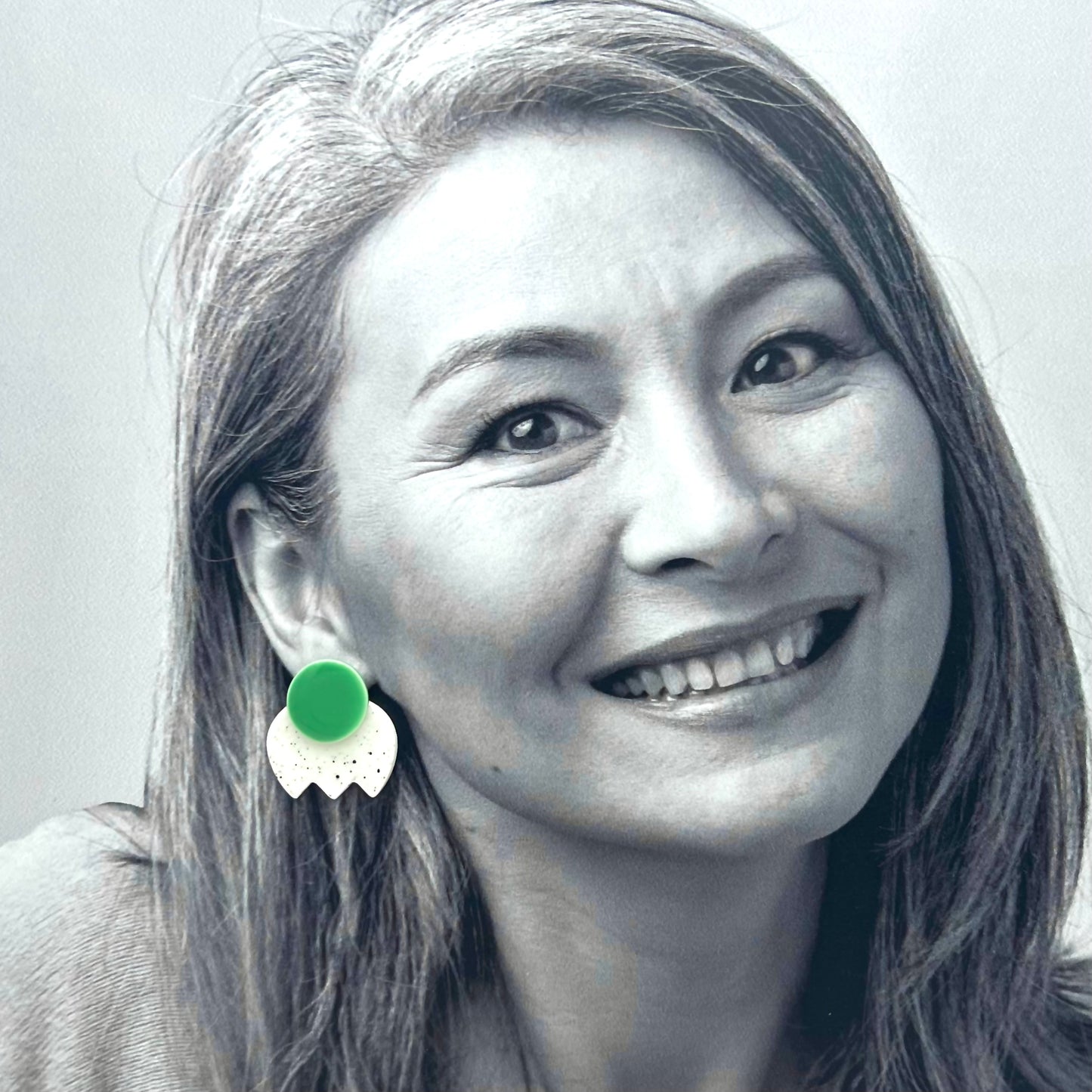 Boucles Bonbon moucheté, vert pomme