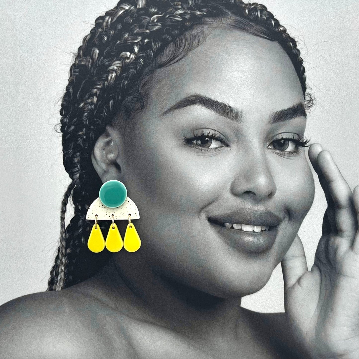 Boucles Pic Ploc, menthe et jaune citron